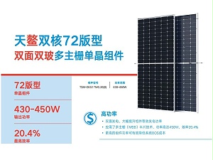 天合光能太阳能板双玻单面天鳌144DEG17M.20(II)天合光能光伏板